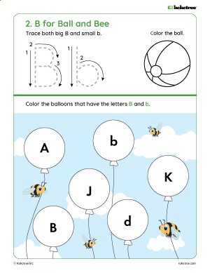 Letter B worksheet for preschool