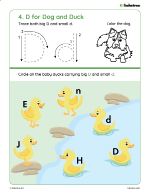 Letter D worksheet for preschool