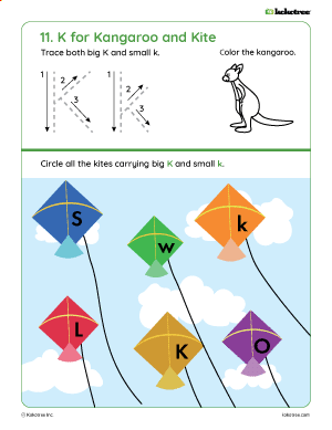 Letter K worksheet for preschool