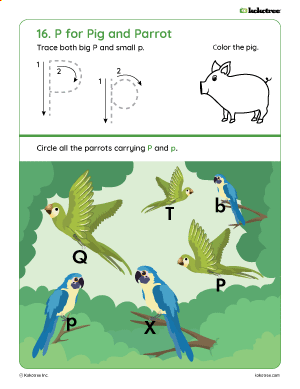 Letter P worksheet for preschool