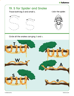 Letter S worksheet for preschool