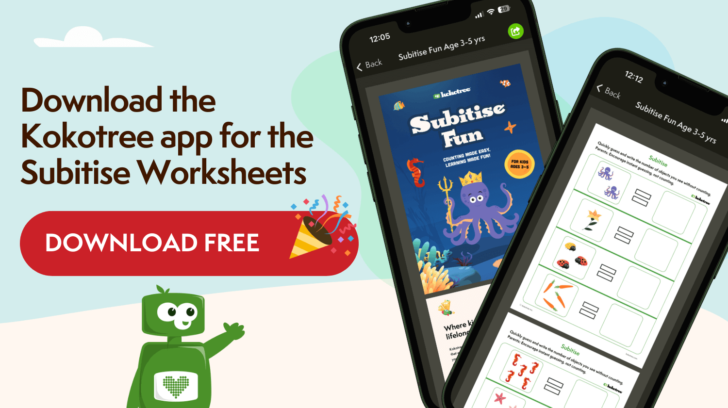 Download the Kokotree app for the Subitise Worksheets