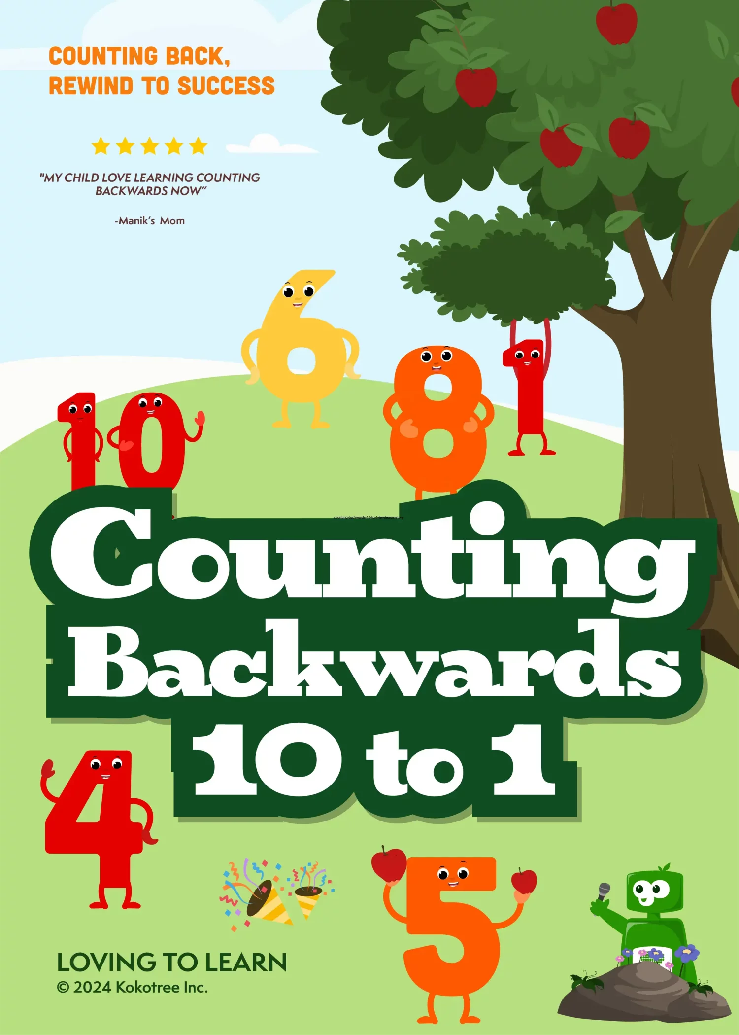 Counting Backwards 10 to 1 Preschool Learning Video