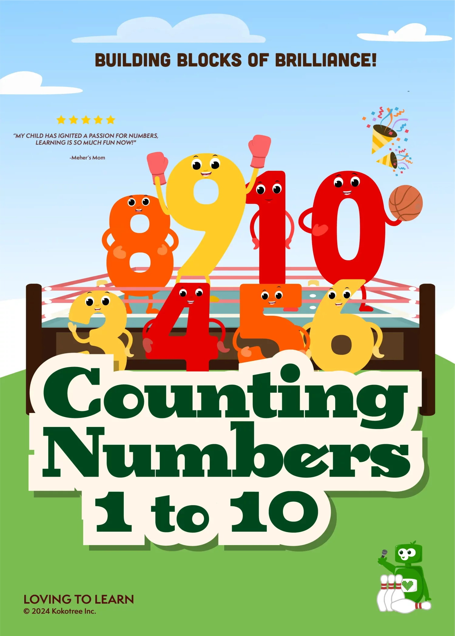 Counting Numbers 1 to 10 Preschool Learning Video