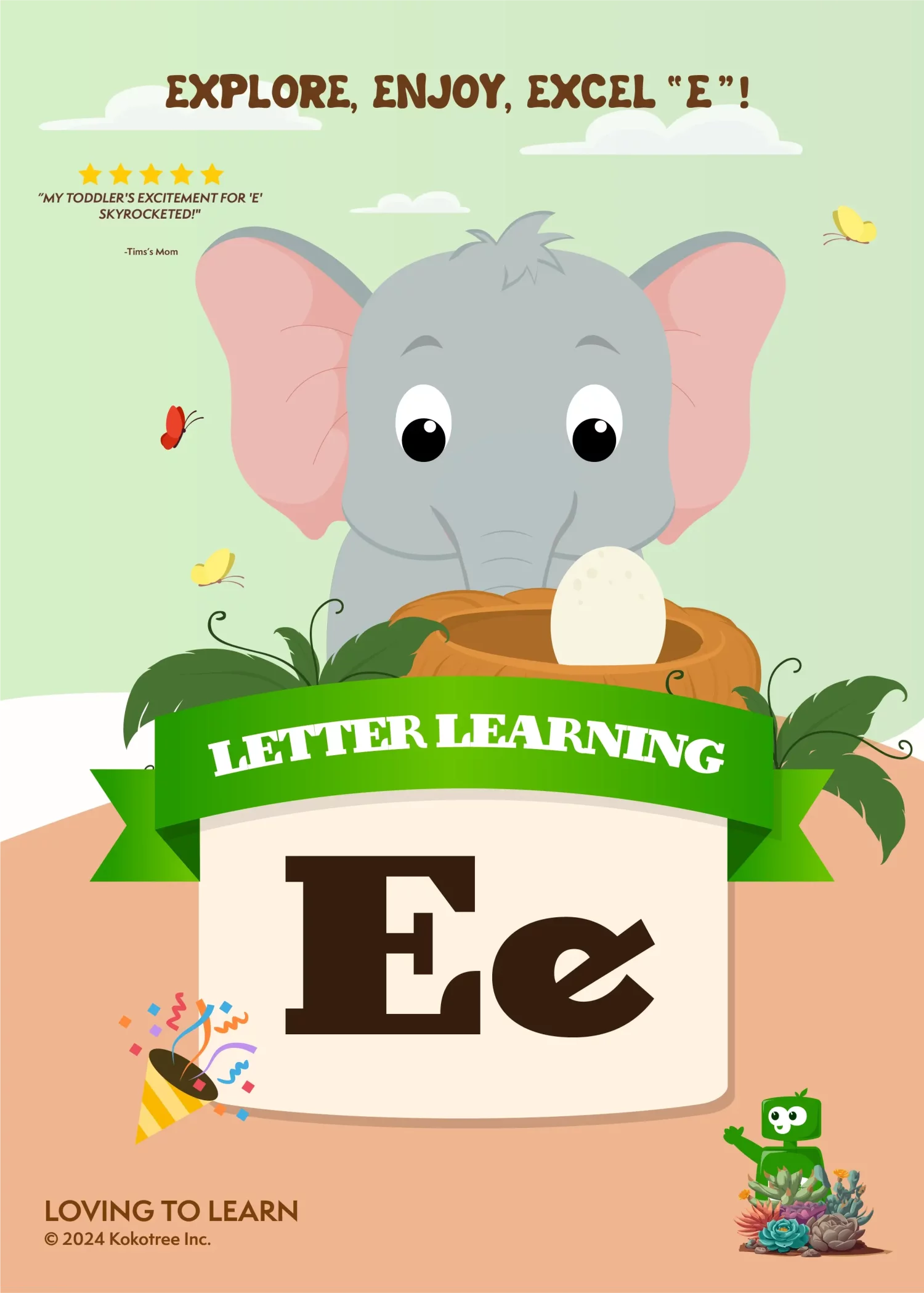 Letter E Preschool Learning Video