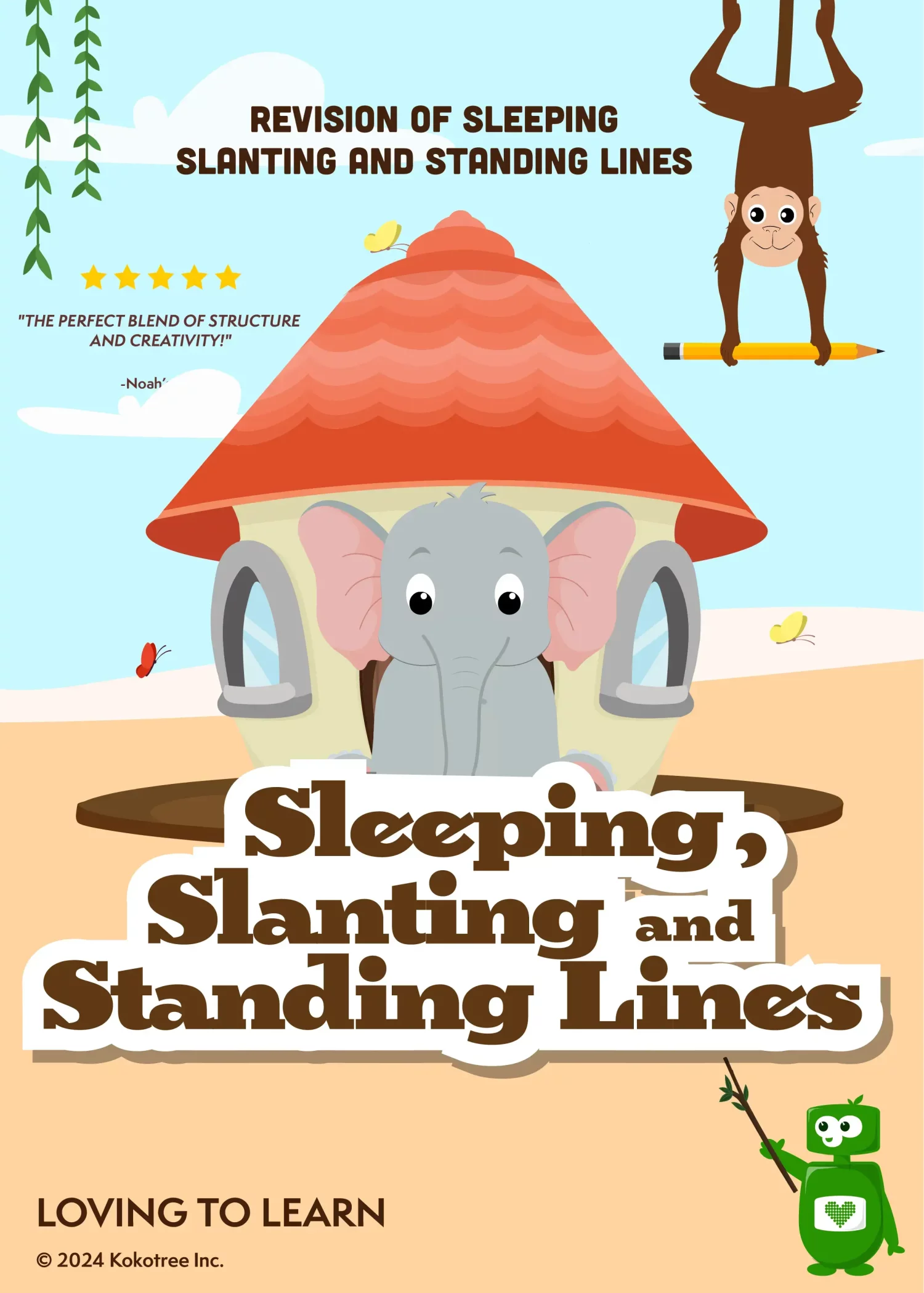 Revision of Sleeping, Slanting and Standing Lines Preschool Learning Video