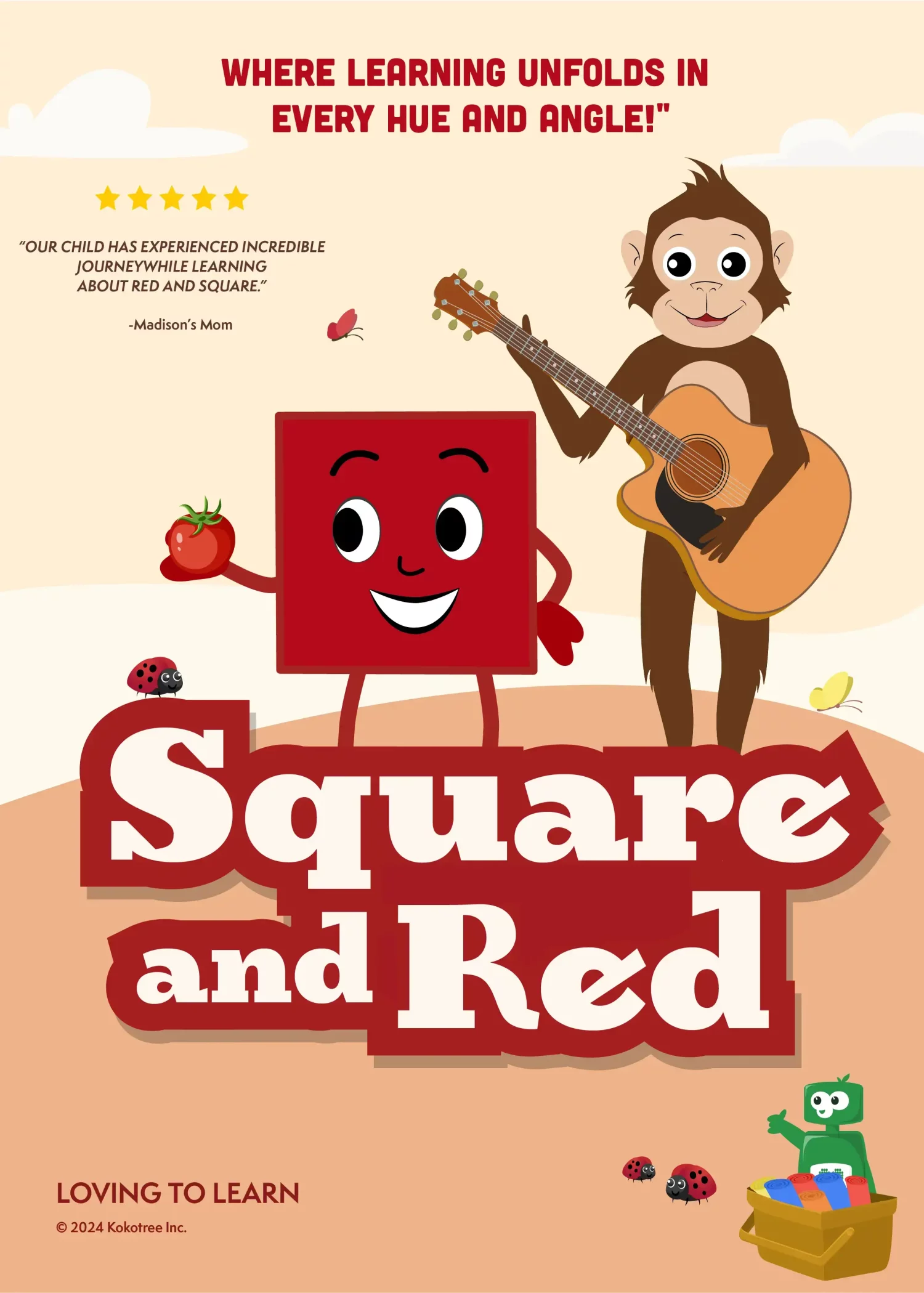 Square & Red Preschool Learning Video
