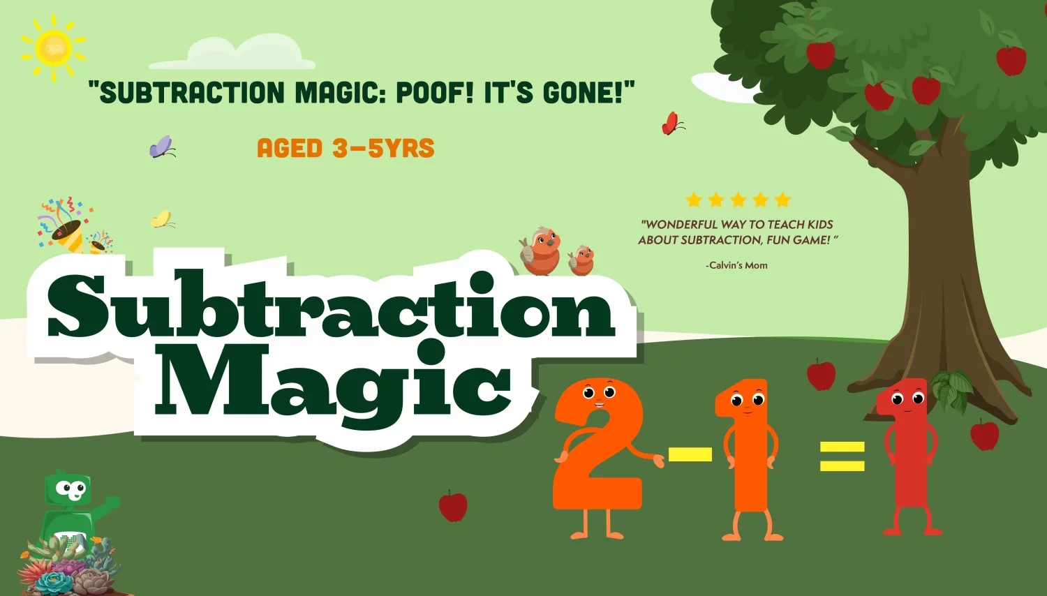 Subtraction Magic Preschool Learning Game - Kokotree