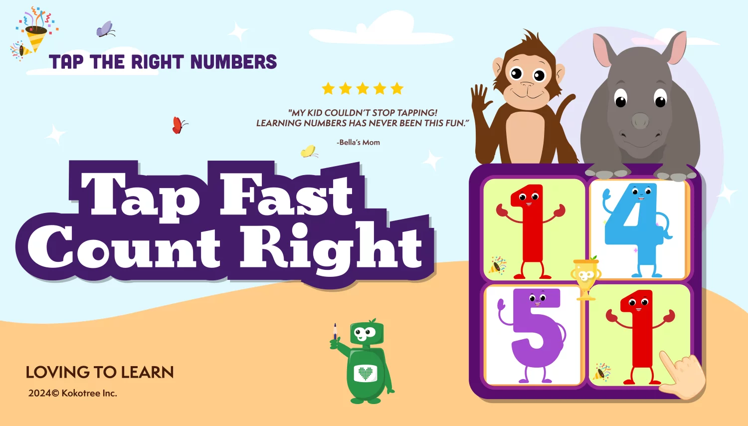 Tap Fast Count Right Preschool Learning Game - Kokotree