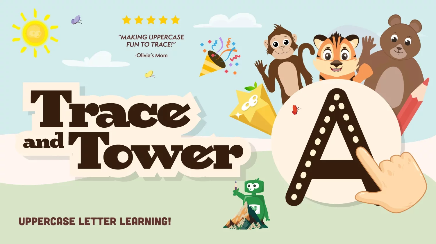 Trace and Tower Preschool Learning Game - Kokotree